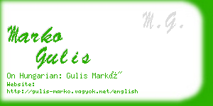 marko gulis business card